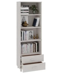 Vida XL International B.V. VidaXL Solid Wood Pine Highboard White Wooden Storage Book Cabinet Furniture -Palace-shop 00a1977303031d21 4058 w800 h800 b1 p0