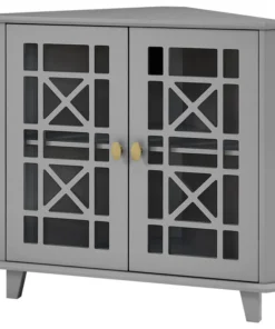 Walker Edison Gwen Fretwork Corner Accent Cabinet - Grey 10 Walker Edison Gwen Fretwork Corner Accent Cabinet - Grey -Palace-shop 02913ac20062c19a 7601 w800 h800 b1 p0