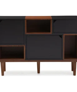 Baxton Studio Anderson Wood Sideboard Storage Cabinet, Retro Oak And Espresso