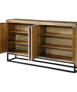 Coast To Coast Imports, LLC Vail Natural Browns Industrial Four Door Media Credenza -Palace-shop 04b146ba00cab177 6272 w800 h800 b1 p0