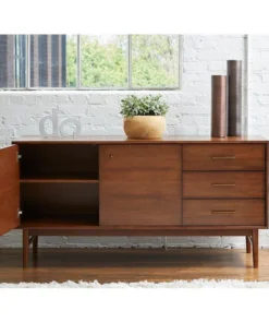 Unique Furniture Lavina 3-Drawer Wood Sideboard, Walnut -Palace-shop 0511e0b802cc7991 6664 w800 h800 b0 p0