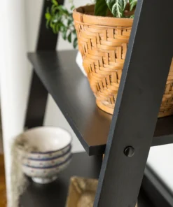 Walker Edison 55" Wood Ladder Bookshelf, Black -Palace-shop 05719ec00cd1bede 9497 w800 h800 b0 p0