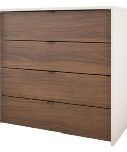 Nexera 4 Drawer Chest In White And Walnut