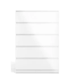 Tvilum 5 Drawer Chest White High Gloss