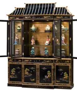 China Furniture And Arts 72in Black Lacquer Chinoiserie Pagoda Oriental China Cabinet -Palace-shop 06a19cd500f5bb81 2110 w800 h800 b1 p0