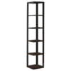 Pilaster Designs Damian 5-Tier Corner Bookcase, Espresso
