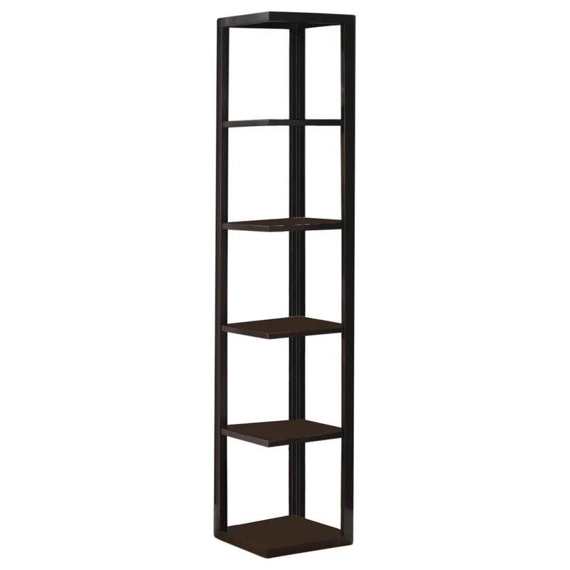 Pilaster Designs Damian 5-Tier Corner Bookcase, Espresso 1 Pilaster Designs Damian 5-Tier Corner Bookcase, Espresso