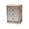 Wholesale Interiors Audric French Industrial Brown Wood And Silver Metal 3-Drawer Storage Cabinet