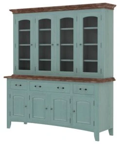 Sierra Living Concepts Inc Meriden Solid Mahogany Wood Dining Room Farmhouse Buffet With Hutch
