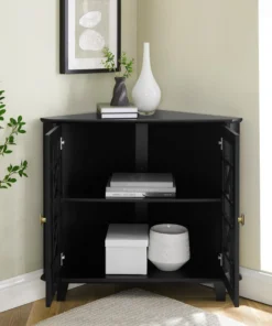 Walker Edison Gwen Fretwork Corner Accent Cabinet - Black -Palace-shop 0c11c91f0062c19d 3181 w800 h800 b0 p0