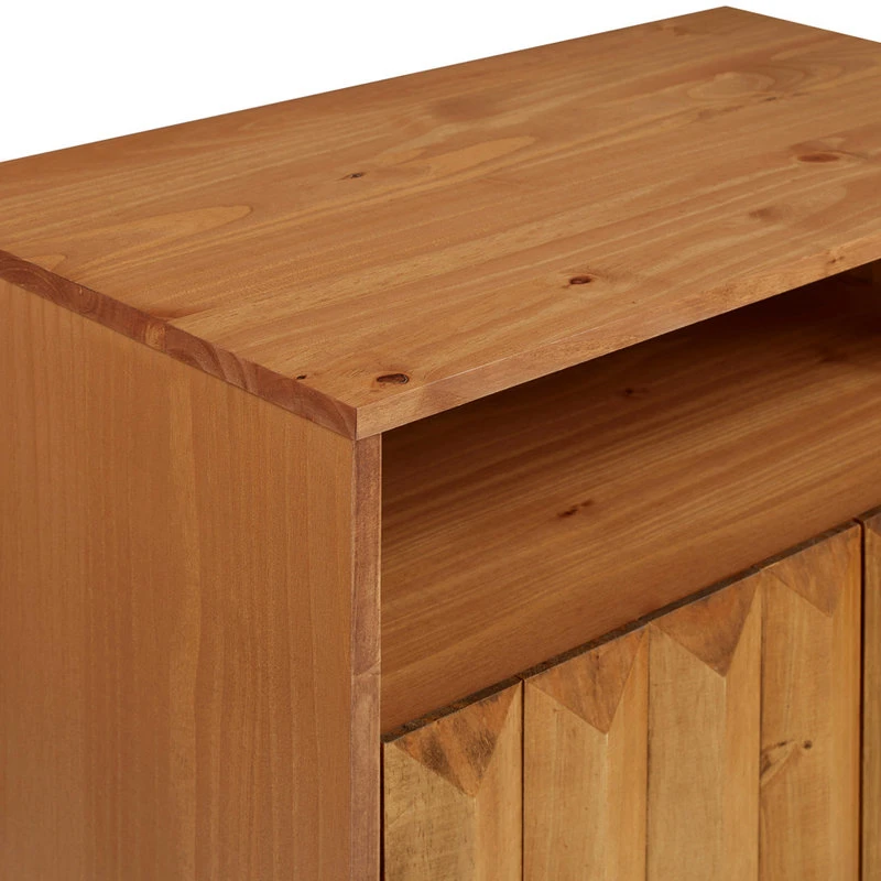 Walker Edison Henry 30" Solid Wood Detailed Door Accent Cabinet, Caramel 4 Walker Edison Henry 30" Solid Wood Detailed Door Accent Cabinet, Caramel - Image 4