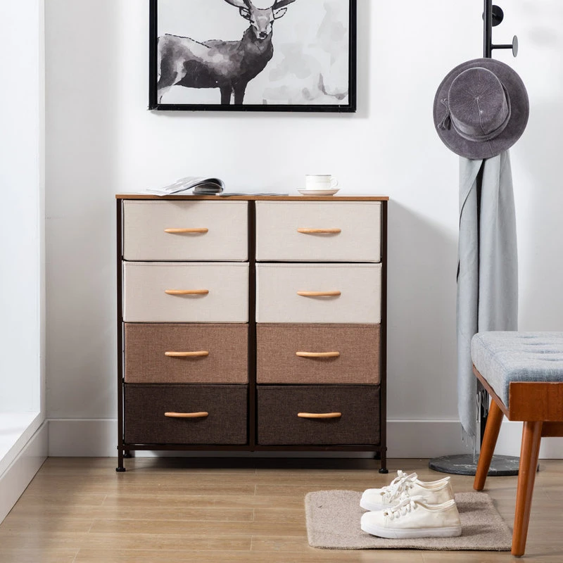 Duhome Elegant Lifestyle 8 Fabric Drawers Steel Frame Double Dresser, Mixed Color 3 Duhome Elegant Lifestyle 8 Fabric Drawers Steel Frame Double Dresser, Mixed Color - Image 3