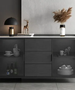 HOMARY 47" Black Sideboard Buffet Doors&Drawers Stone Top Modern Sideboard Cabinet 12 HOMARY 47" Black Sideboard Buffet Doors&Drawers Stone Top Modern Sideboard Cabinet -Palace-shop 0ce142f800f6a5ea 9154 w800 h800 b0 p0