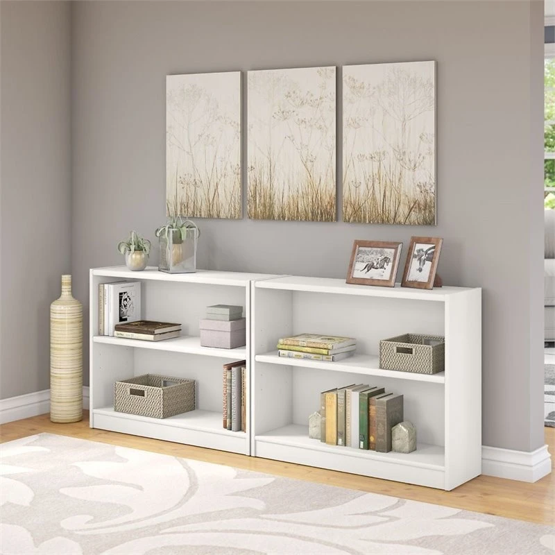 Bush Business Furniture Bush Furniture Universal 2 Shelf Bookcase In Pure White (Set Of 2) 2 Bush Business Furniture Bush Furniture Universal 2 Shelf Bookcase In Pure White (Set Of 2) - Image 2