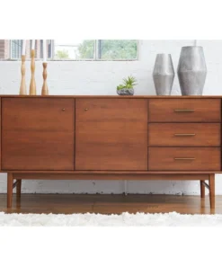 Unique Furniture Lavina 3-Drawer Wood Sideboard, Walnut -Palace-shop 1001b61c02cc7990 6664 w800 h800 b0 p0