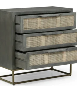GDFStudio Lithonia Wolfe Handcrafted Boho Mango Wood 3 Drawer Cabinet, Gray And Natural -Palace-shop 1041ac2e0fc66fa3 6121 w800 h800 b1 p0