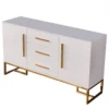 HOMARY 59" White Buffet Table 2 Doors & 3 Drawers Kitchen Storage Sideboard Cabinet