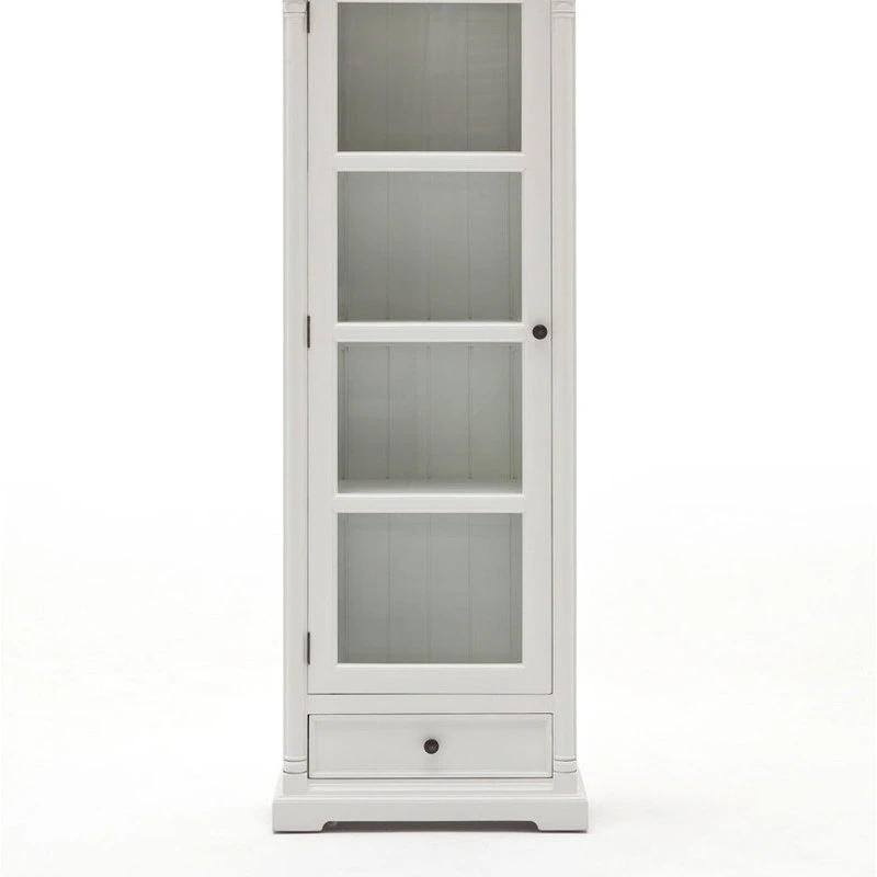 NovaSolo Furniture NovaSolo Provence Curio Cabinet In Pure White 2 NovaSolo Furniture NovaSolo Provence Curio Cabinet In Pure White - Image 2