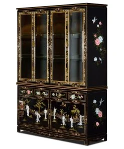 China Furniture And Arts 60" Black Lacquer Pearl Figure Motif China Cabinet -Palace-shop 1401435c0227e443 1749 w800 h800 b1 p0