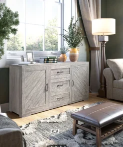 Belleze Sideboard, Console Table Or Buffet With Three Drawers & Four Shelves, Gray Wash 8 Belleze Sideboard, Console Table Or Buffet With Three Drawers & Four Shelves, Gray Wash -Palace-shop 14e16fe802a30a6f 5132 w800 h800 b0 p0
