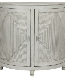 Gabby Chelsea Distressed White Demilune Cabinet