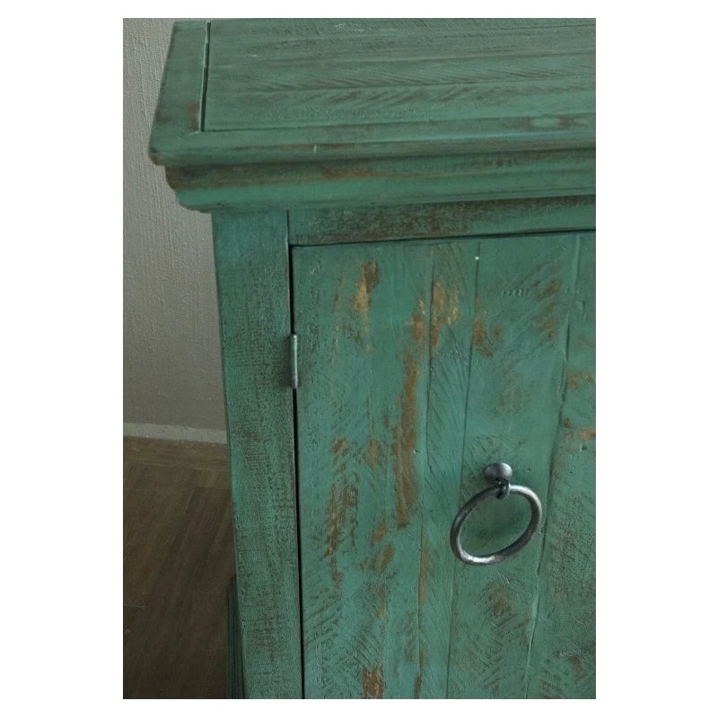 Crafters And Weavers Macao Collection Rustic Solid Wood Sideboard, Living Room Console With 4-Doors 3 Crafters And Weavers Macao Collection Rustic Solid Wood Sideboard, Living Room Console With 4-Doors - Image 3