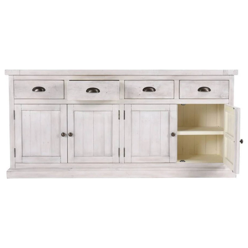 Kosas Home Quincy 4-Drawer 4-Door Solid Pine Wood Sideboard In Nordic Ivory 5 Kosas Home Quincy 4-Drawer 4-Door Solid Pine Wood Sideboard In Nordic Ivory - Image 5