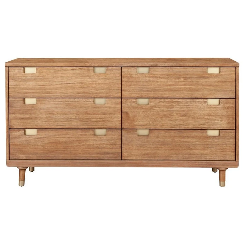 Alpine Furniture, Inc Alpine Furniture Easton Six Drawer Wood Dressser In Sand (Beige) 2 Alpine Furniture, Inc Alpine Furniture Easton Six Drawer Wood Dressser In Sand (Beige) - Image 2