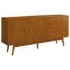 Walker Edison 70 Mid-century Modern 3-Drawer, 2-Door Sideboard - Acorn