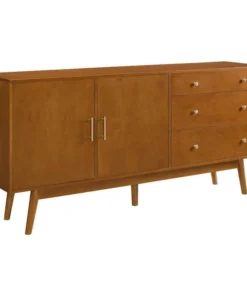 Walker Edison 70 Mid-century Modern 3-Drawer, 2-Door Sideboard - Acorn