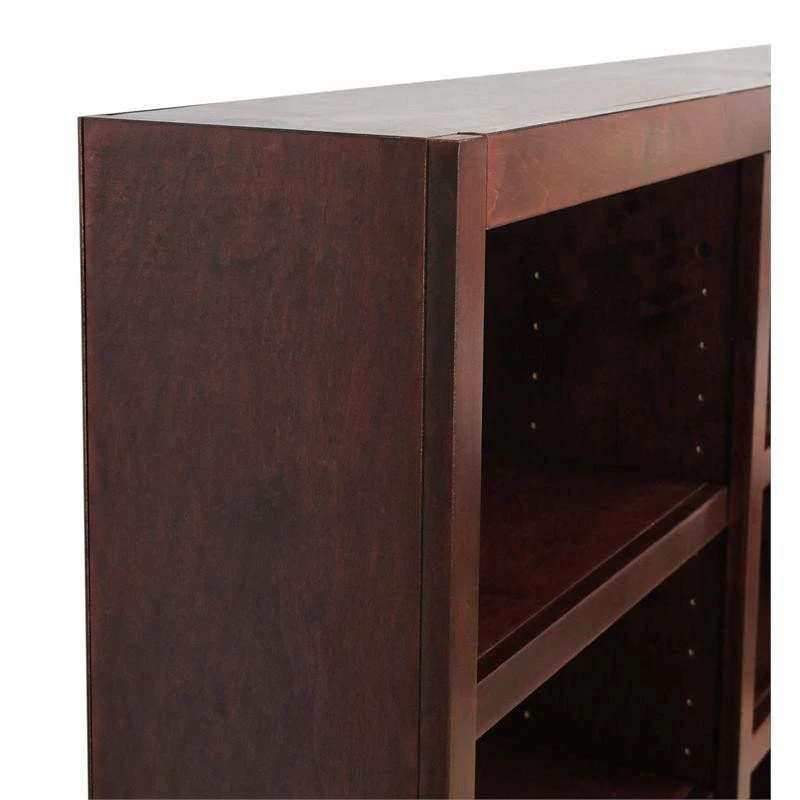 Concepts In Wood Traditional 84" Tall 18-Shelf Triple Wide Wood Bookcase In Cherry 4 Concepts In Wood Traditional 84" Tall 18-Shelf Triple Wide Wood Bookcase In Cherry - Image 4