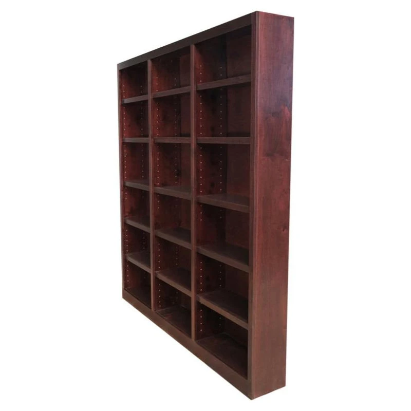Concepts In Wood Traditional 84" Tall 18-Shelf Triple Wide Wood Bookcase In Cherry 1 Concepts In Wood Traditional 84" Tall 18-Shelf Triple Wide Wood Bookcase In Cherry