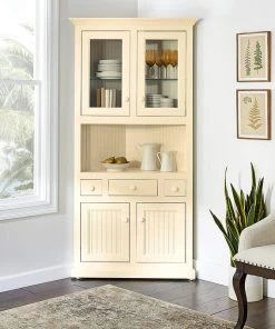 Eagle Furniture Corner Dining Hutch/Buffet, Cream