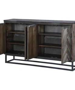 Coast To Coast Imports, LLC Aspen Court 4-Door Media Credenza, Aspen Court Herringbone -Palace-shop 1b01a3970b350edd 6262 w800 h800 b1 p0