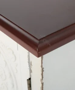 GDFStudio GDF Studio Aliana Shabby Painted Accent Cabinet, Distressed White/Brown -Palace-shop 1b11058e01e524b8 7434 w800 h800 b0 p0