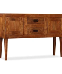 Vida XL International B.V. VidaXL Solid Wood Acacia Sideboard With Honey Finish Highboard Storage Cabinet