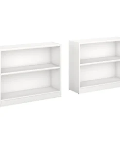 Bush Business Furniture Bush Furniture Universal 2 Shelf Bookcase In Pure White (Set Of 2)