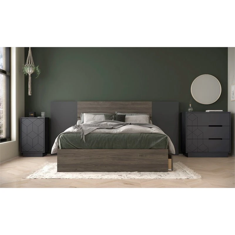 Nexera 420349 3 Drawer Chest Charcoal Gray 3 Nexera 420349 3 Drawer Chest Charcoal Gray - Image 3