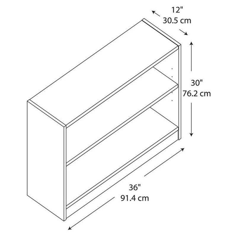 Bush Business Furniture Bush Furniture Universal 2 Shelf Bookcase In Pure White (Set Of 2) 3 Bush Business Furniture Bush Furniture Universal 2 Shelf Bookcase In Pure White (Set Of 2) - Image 3