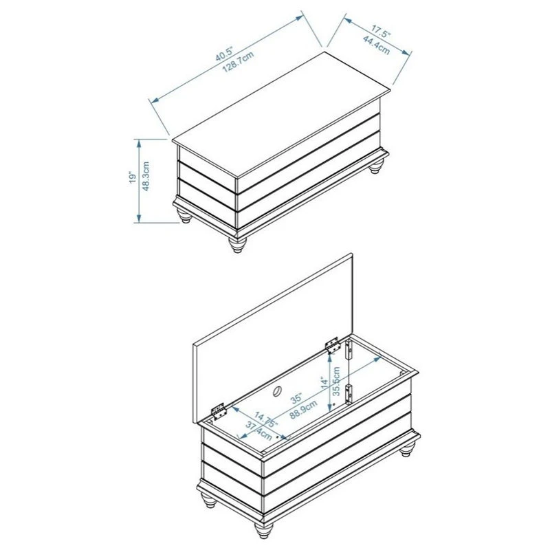 Linon Home Decor Products Linon Whitehurst Wood Cedar Chest In Natural 5 Linon Home Decor Products Linon Whitehurst Wood Cedar Chest In Natural - Image 5