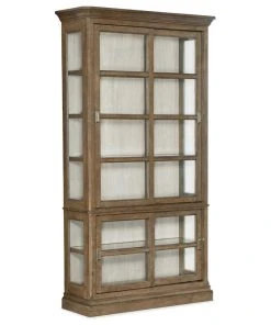 Hooker Furniture Montebello Sliding Door Display Cabinet, Carob Brown