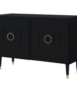 Inspired Home Nohea Sideboard, 2 Doors, Black