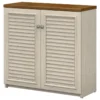 Bush Business Furniture Fairview Small Storage Cabinet With Doors In Antique White - Engineered Wood