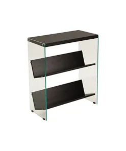 Flash Furniture Highwood Collection Dark Ash Wood Grain Finish Bookshelf With Glass Frame