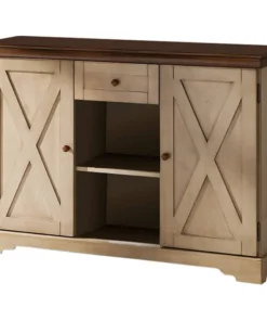 Pilaster Designs Hilo Sideboard Buffet Server Cabinet With Storage, Antique White