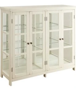 Bowery Hill 4 Door Curio Cabinet In White