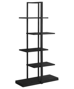 Monarch Bookshelf Bookcase Etagere 5 Tier 60"H Office Bedroom Metal Black