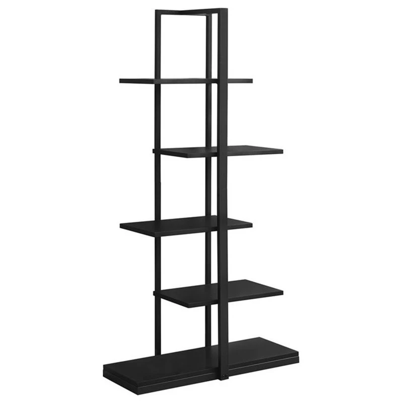 Monarch Bookshelf Bookcase Etagere 5 Tier 60"H Office Bedroom Metal Black 1 Monarch Bookshelf Bookcase Etagere 5 Tier 60"H Office Bedroom Metal Black