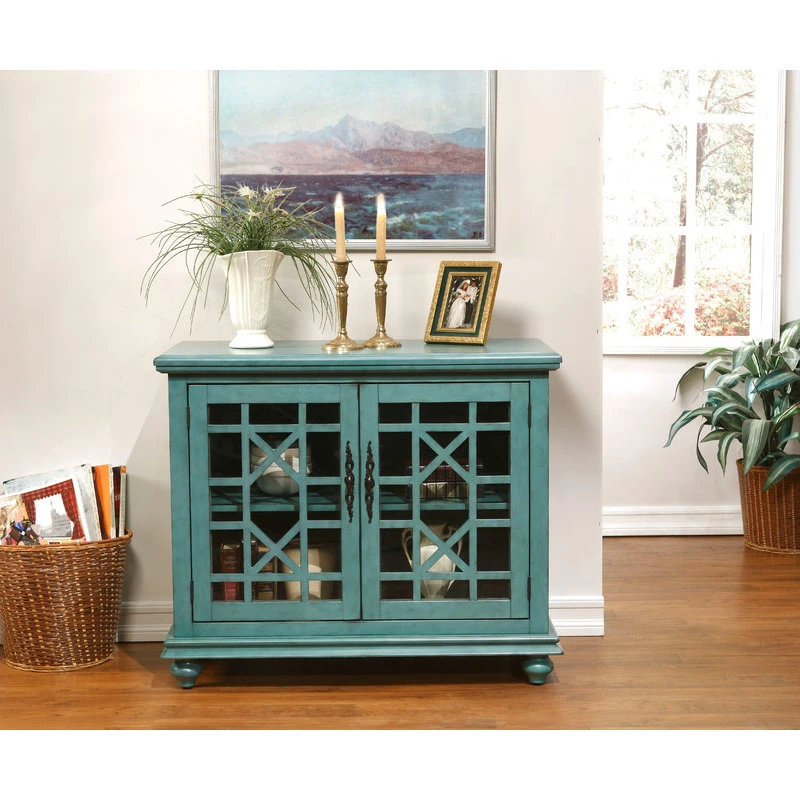Martin Svensson Home Small Spaces TV Stand, Antique Teal 4 Martin Svensson Home Small Spaces TV Stand, Antique Teal - Image 4