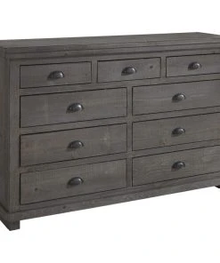 Progressive Furniture Willow Dresser, Distressed Dark Gray, Without Mirror